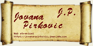 Jovana Pirković vizit kartica
